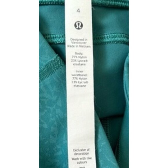 Lululemon Wunder Train High-Rise Tight 25" Everlux Crunch Teal Lagoon Size 4 - Picture 8 of 8
